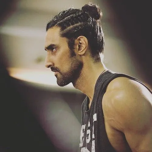 Man Bun with Braids